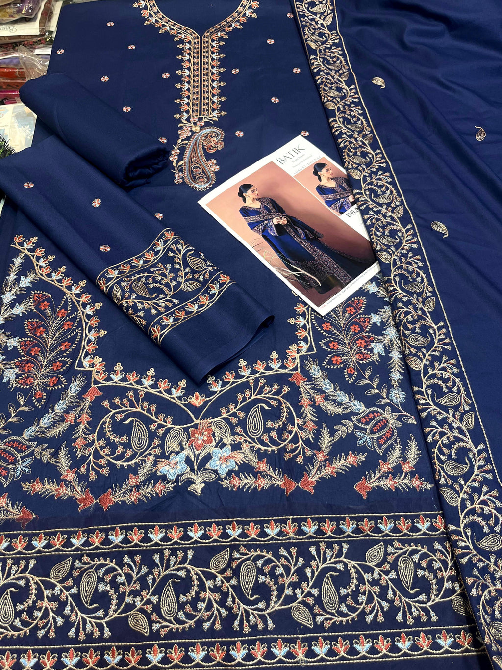 Batik Heavy Embroidered Dhanak Shawl Suit by zairahofficial features rich embroidery and elegant style. Explore Embroidered Suits Price in Pakistan.