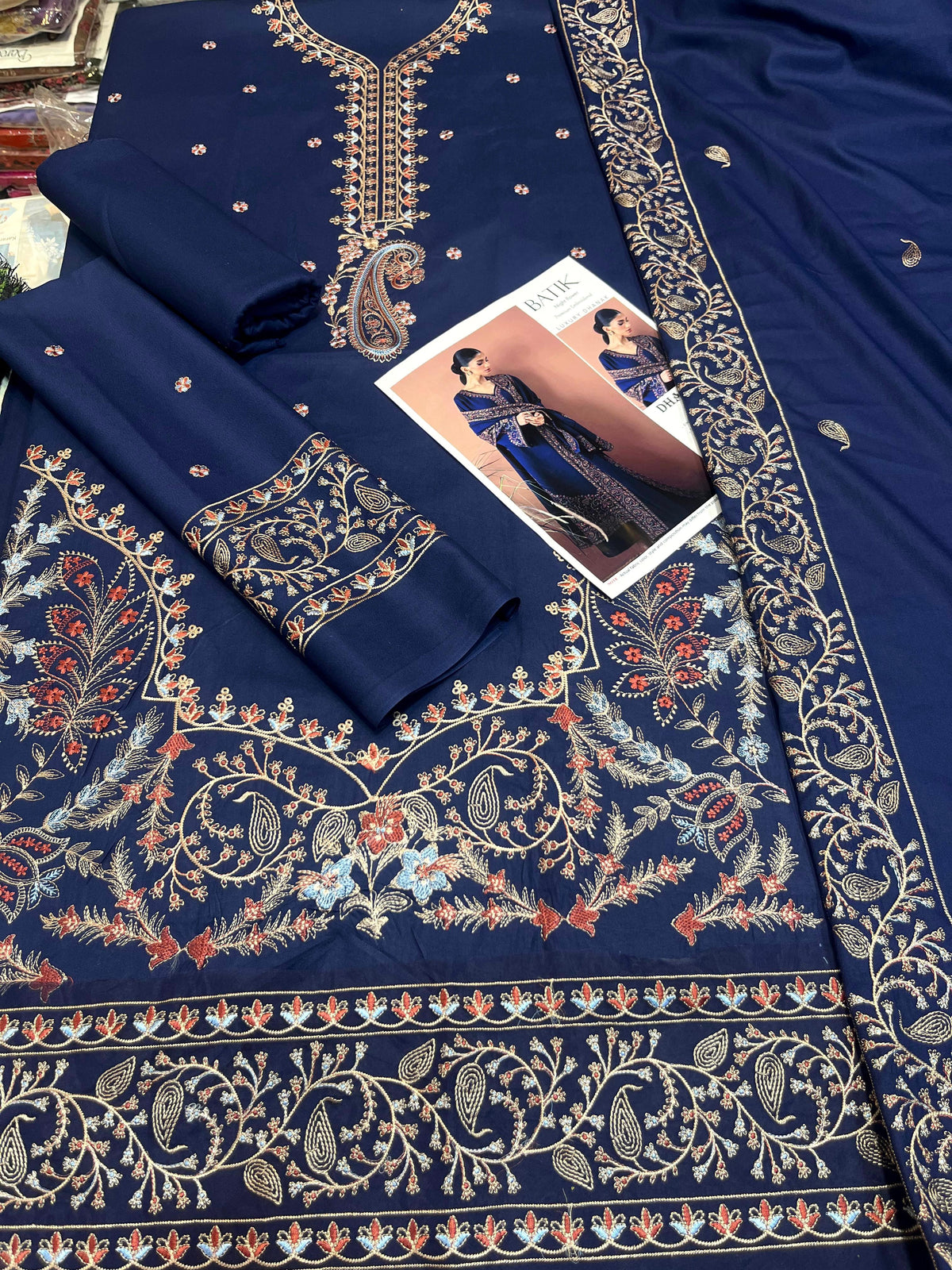 Batik Heavy Embroidered Dhanak Shawl Suit by zairahofficial features rich embroidery and elegant style. Explore Embroidered Suits Price in Pakistan.