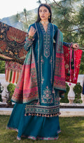 Hussain Rehar Dhanak Embroidered 3 Piece Suit by zairahofficial features elegant embroidery and premium fabric. Explore Dhanak Suits Price in Pakistan.