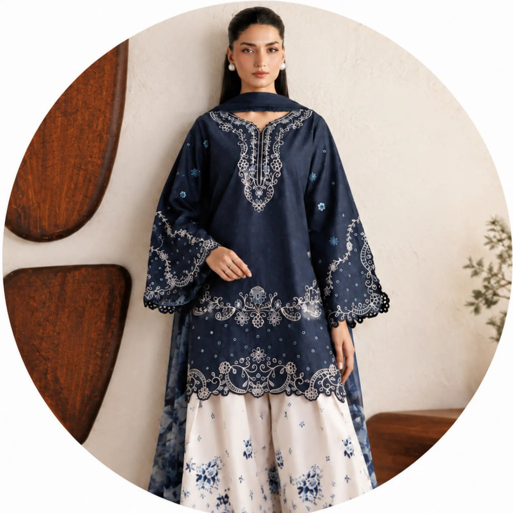 Iznik Shehmoz Digital Printed 2 Piece Suit by zairahofficial features elegant prints and quality fabric. Explore Pakistani Dresses Online Shopping.
