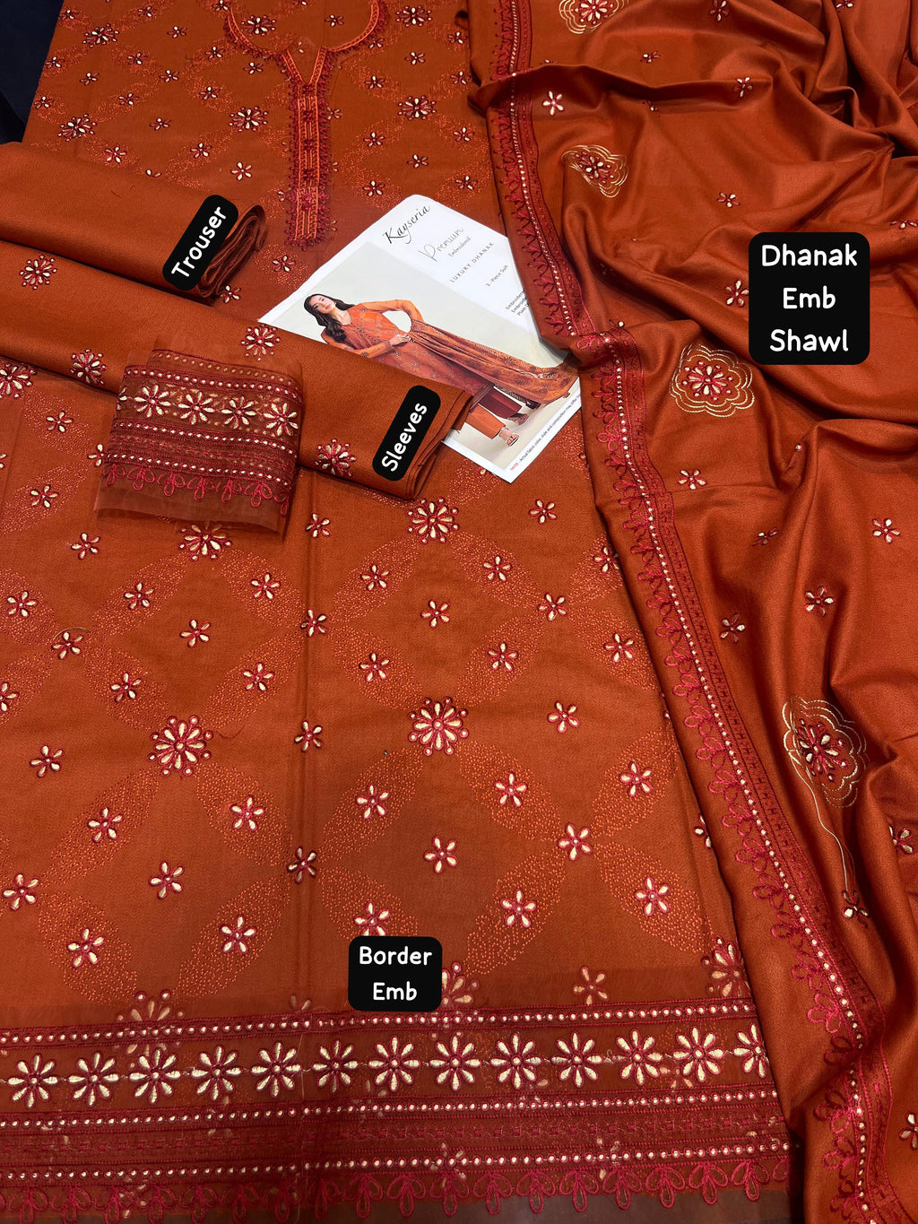 Kayseria Premium Embroidered Dhanak Suit by zairahofficial. Discover stylish Winter Unstitched Suits in Pakistan with elegant embroidery.