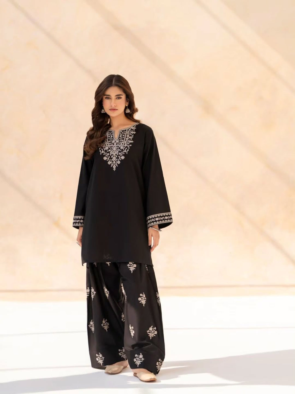 Laam Dhanak Embroidered 2 Piece Suit for Women by zairahofficial. Explore Winter Collection Sale on Brands in Pakistan with elegant embroidery.