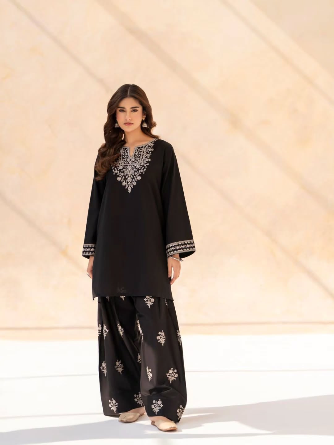Laam Dhanak Embroidered 2 Piece Suit for Women by zairahofficial. Explore Winter Collection Sale on Brands in Pakistan with elegant embroidery.