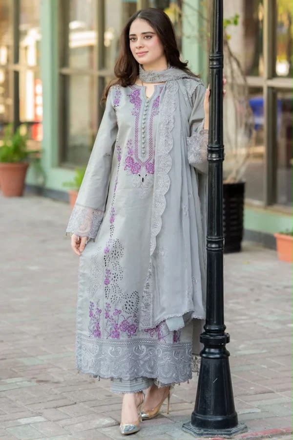 Mushq Heavy Embroidered Dhanak Shawl 3 Piece Suit by zairahofficial. Explore 3 Piece Unstitched Suits Price in Pakistan for winter elegance.
