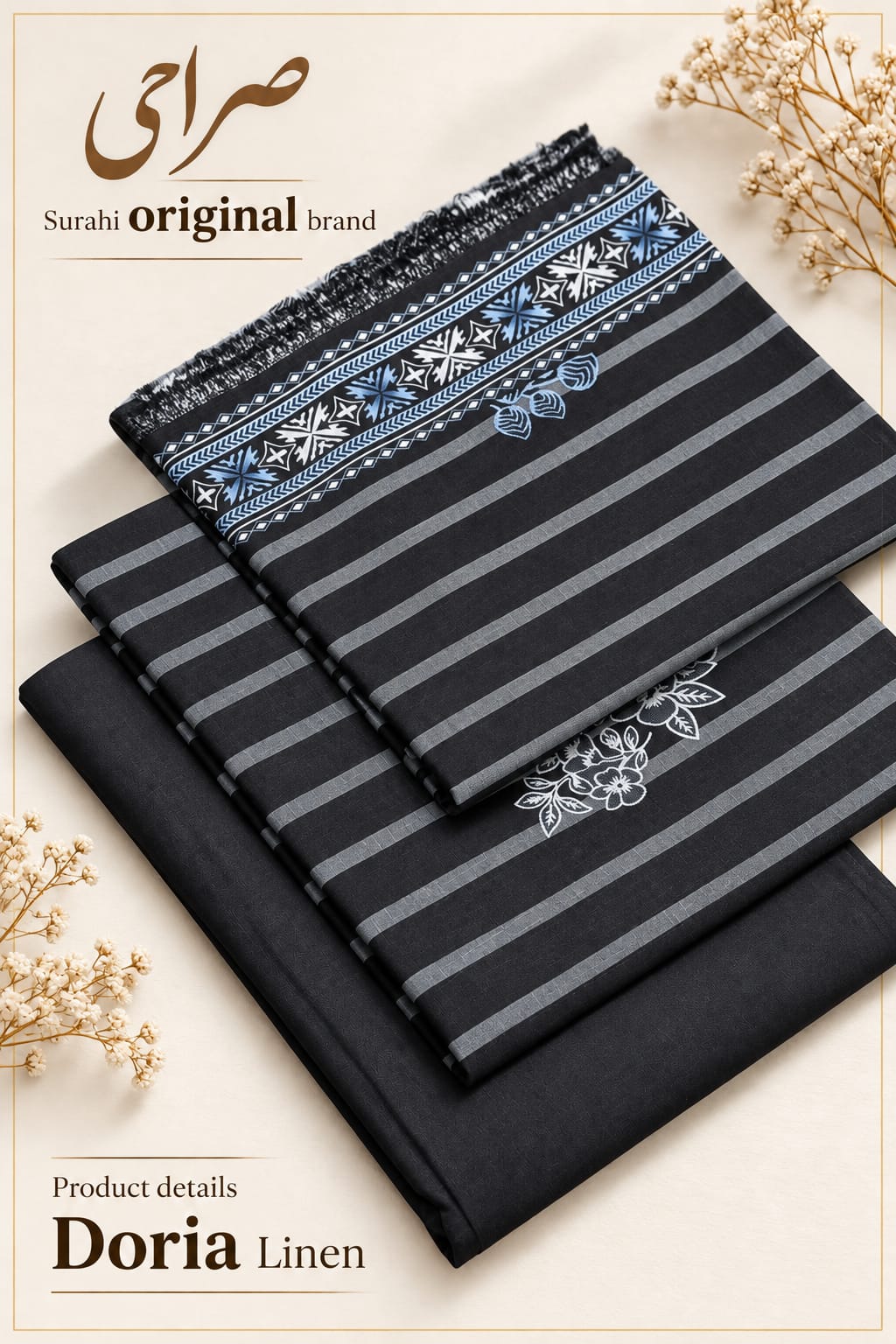 Surahi Doria Linen Digital Printed Suit