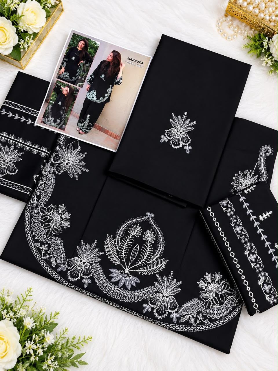 Premium Dhanak Embroidered Shirt Trouser
