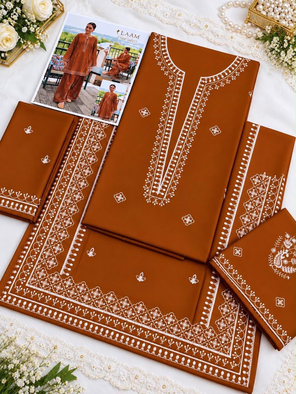 Dhanak Heavy Embroidered 2 Piece Suit for Women